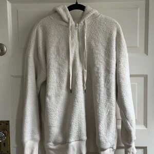 Aerie Cream Quarter Zip Sherpa Jacket
